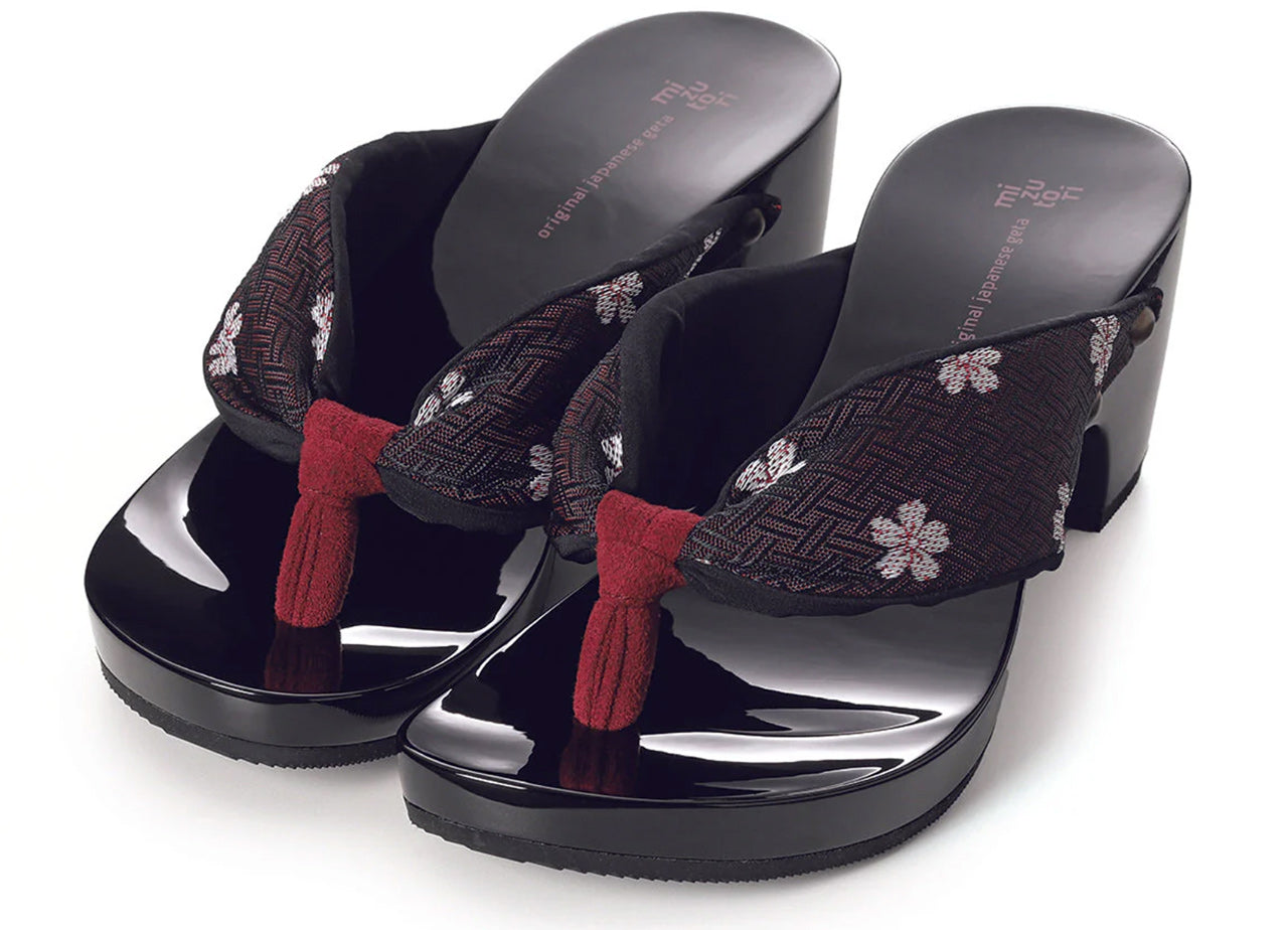 Mizutori geta "hitete (6.5cm)" Black - Mizutori Kogyo -