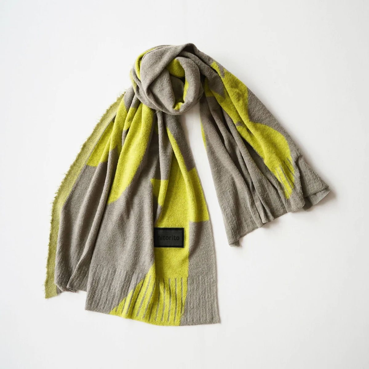 Gray tori stole with yellow birds