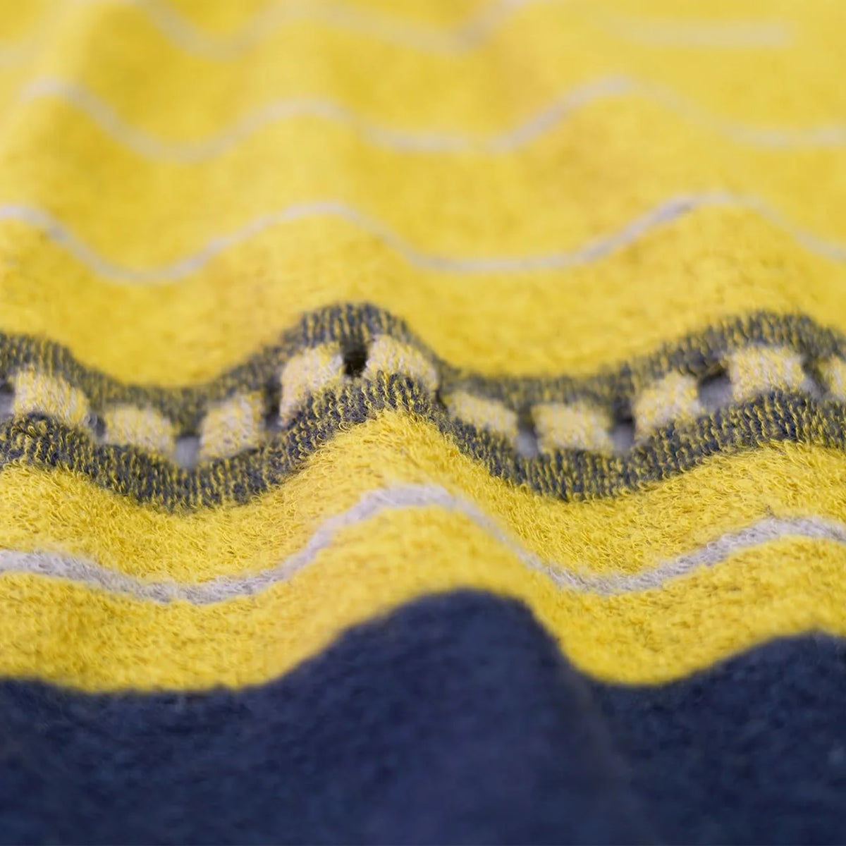 Close-up of the dots and borders on the charcoal window stole #Color_Charcoal