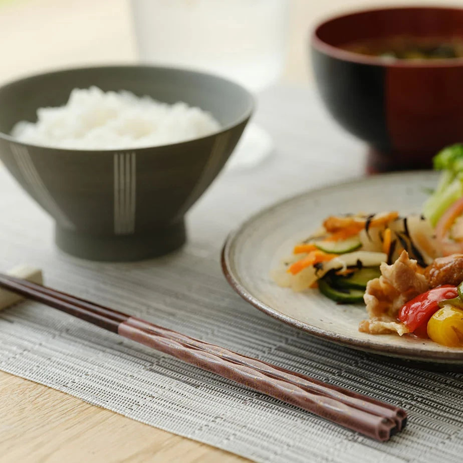Mingei Kasane chopsticks with a Japanese meal