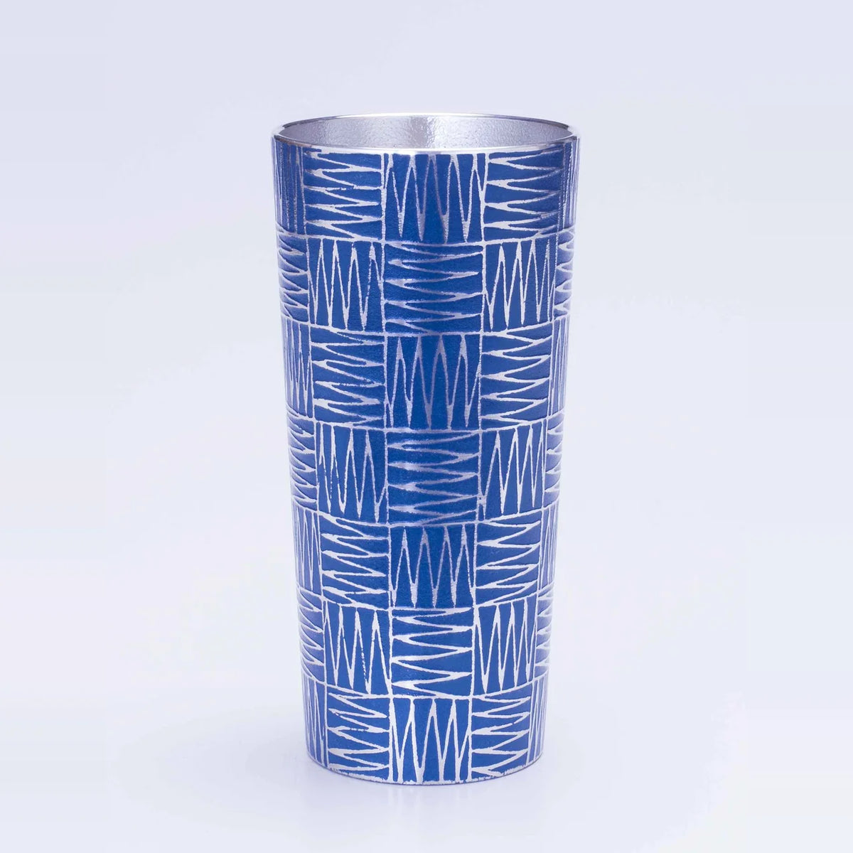 Osaka Suzuki tin tumbler Ichimatsu with checkered pattern in blue #Color_Blue