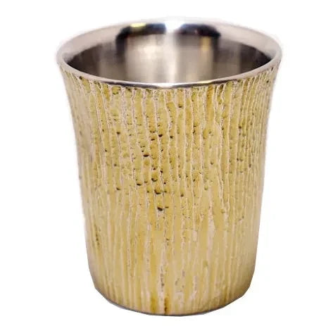Osaka Suzuki tin guinomi sake cup, Shofu design in yellow #Color_Yellow