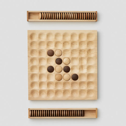 Wooden Reversi: Handcrafted Walnut & Birch Board Game | SASAKI KOGEI