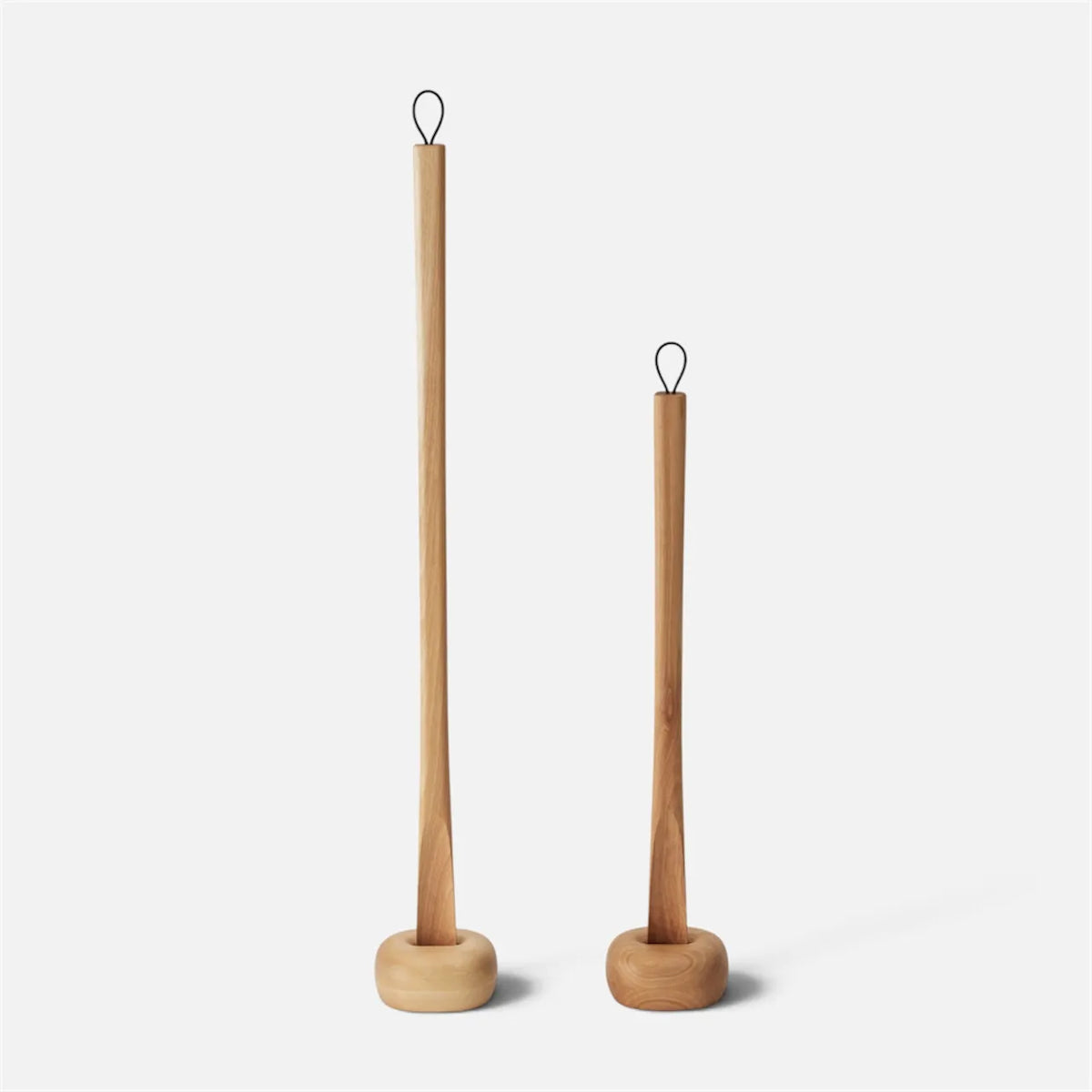 Birch shoehorns with stands, regular and short #Color_Birch